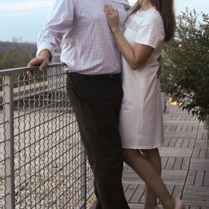 White Dress with Mesh Neckline